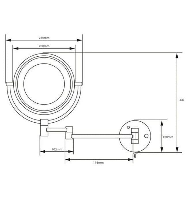 Gương trang điểm phóng đại có đèn Led Miken MKG-M1208W