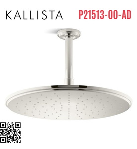 Bát sen tắm phun mưa tròn lớn màu nickel Kallista P21513-00-AD