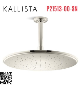 Bát sen tắm phun mưa tròn lớn màu nickel Kallista P21513-00-SN