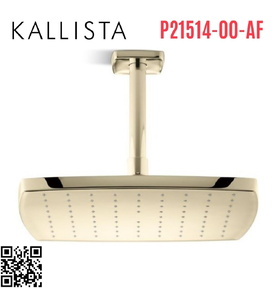 Bát sen tắm phun mưa vuông màu vàng Kallista P21514-00-AF