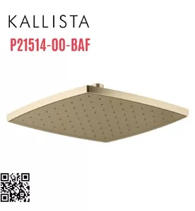 Bát sen tắm phun mưa vuông màu vàng Kallista P21514-00-BAF