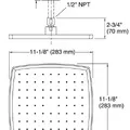 Bát sen tắm phun mưa vuông màu vàng Kallista P21514-00-BAF