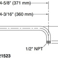 Thanh nối bát sen gắn tường màu vàng Kallista P21523-00-BAF