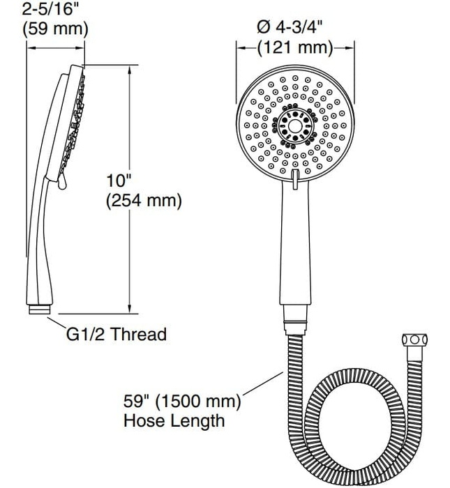 Bộ dây bát sen tắm cầm tay màu đen Kallista P21660-00-BL