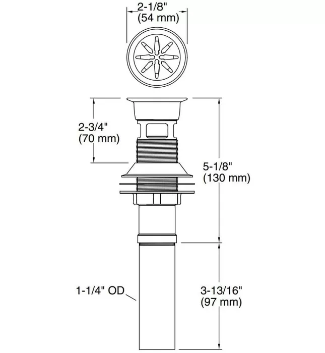 Đầu xi phông lavabo màu vàng Kallista P21680-00-AF