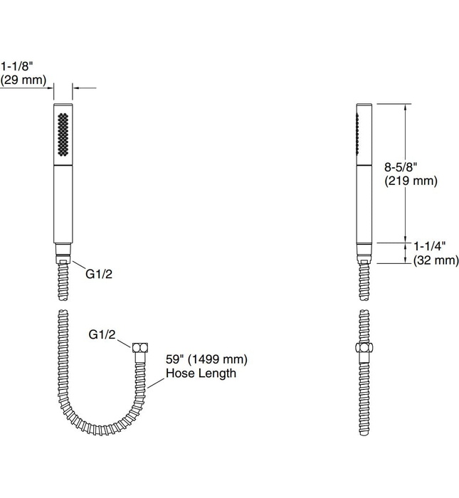 Bộ dây bát sen tắm cầm tay màu nickel Kallista P24843-00-SN