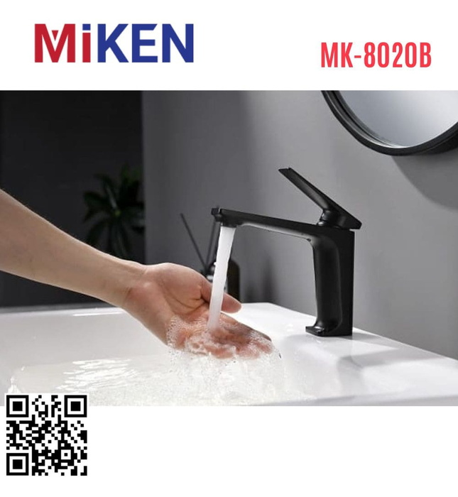 Vòi Chậu Lavabo Nóng Lạnh Màu Đen Miken MK-8020B