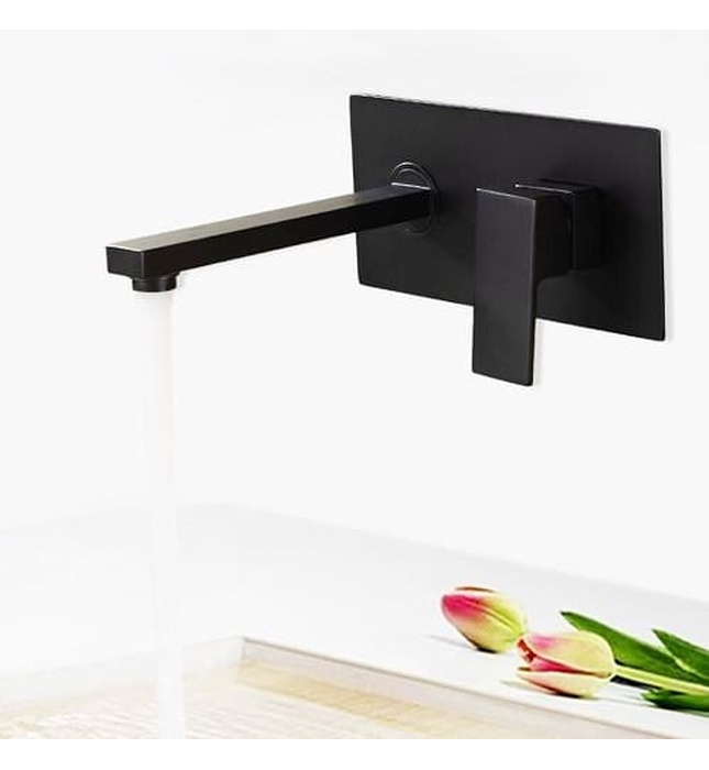 Vòi Chậu Lavabo Âm Tường Màu Đen Miken MKV-600001B
