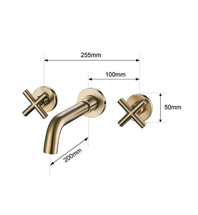 Vòi Chậu Lavabo Âm Tường Màu Chrome Miken MKV-600002