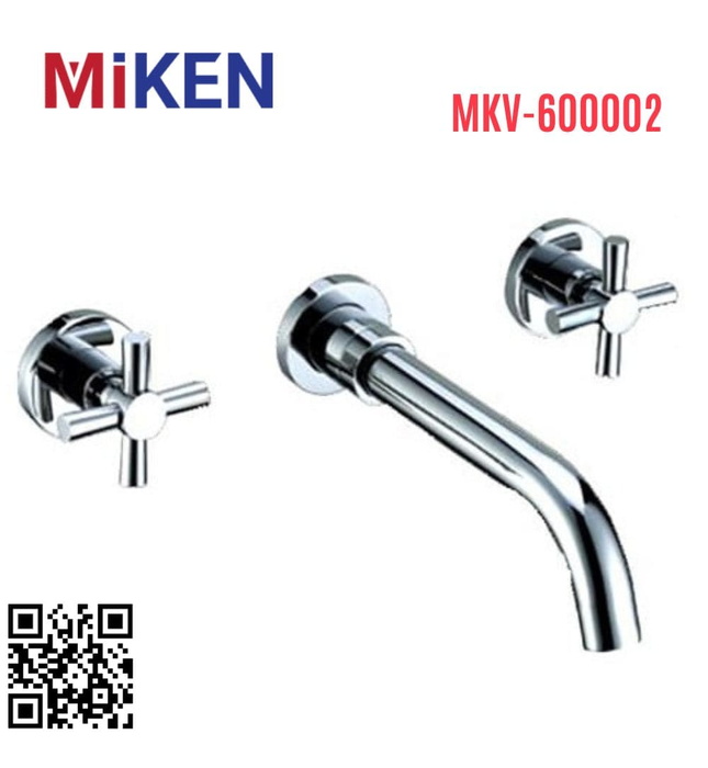 Vòi Chậu Lavabo Âm Tường Màu Chrome Miken MKV-600002