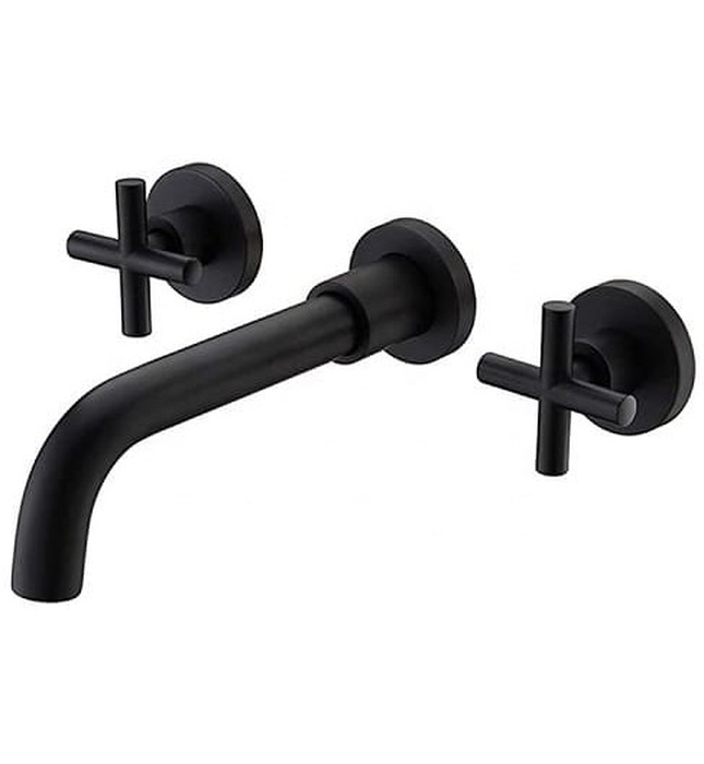 Vòi Chậu Lavabo Âm Tường Màu Đen Miken MKV-600002B