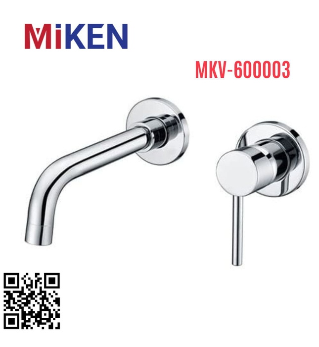 Vòi Chậu Lavabo Âm Tường Màu Chrome Miken MKV-600003
