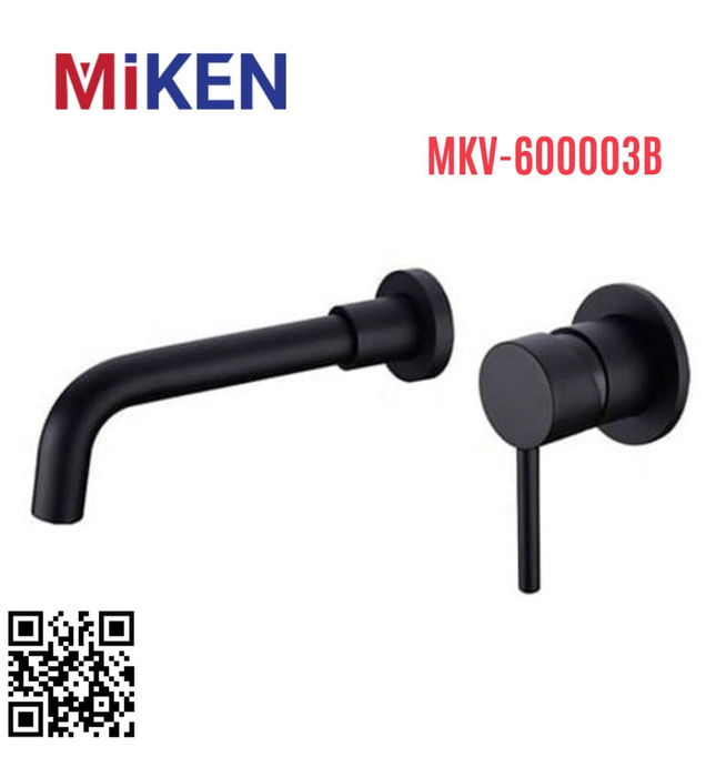 Vòi Chậu Lavabo Âm Tường Màu Đen Miken MKV-600003B