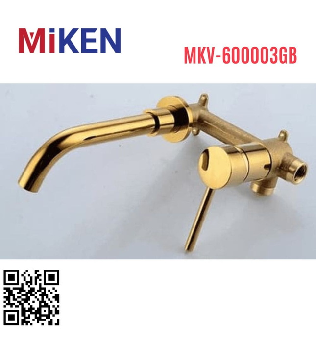 Vòi Chậu Lavabo Âm Tường Màu Vàng Miken MKV-600003GB
