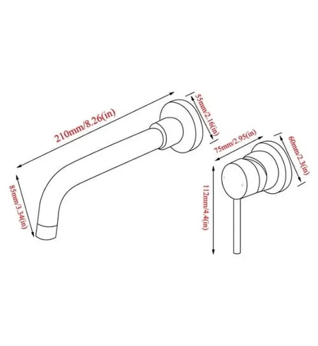 Vòi Lavabo Âm Tường Nóng Lạnh Miken MKV-600003GM