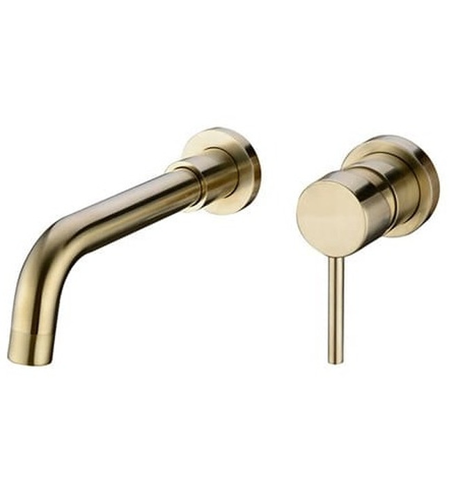 Vòi Chậu Lavabo Âm Tường Màu Vàng Miken MKV-600003GM