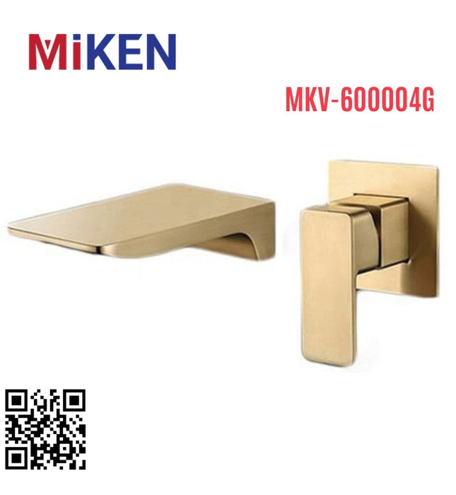 Vòi Chậu Lavabo Âm Tường Màu Vàng Miken MKV-600004G