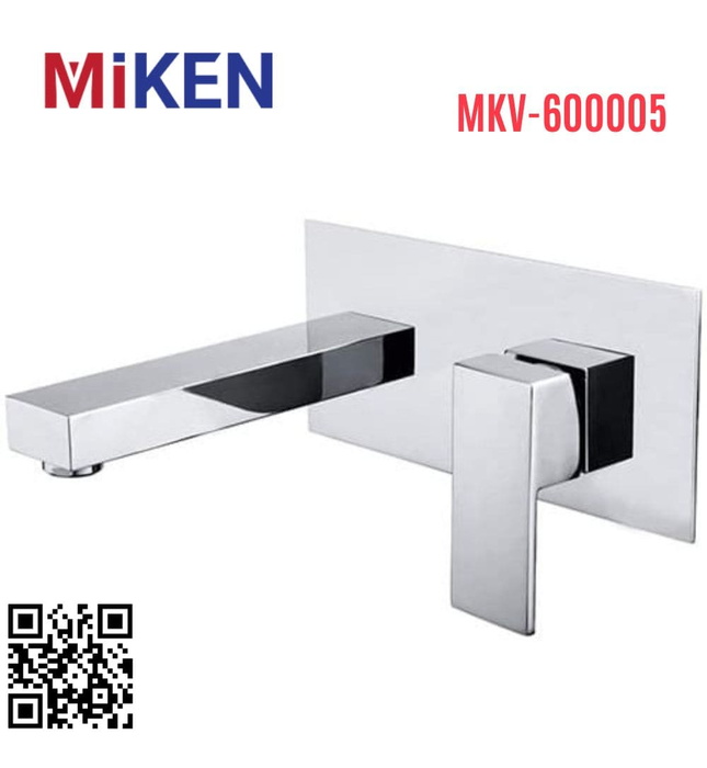 Vòi Chậu Lavabo Âm Tường Màu Chrome Miken MKV-600005