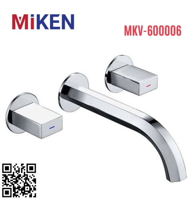 Vòi Chậu Lavabo Âm Tường Màu Chrome Miken MKV-600006