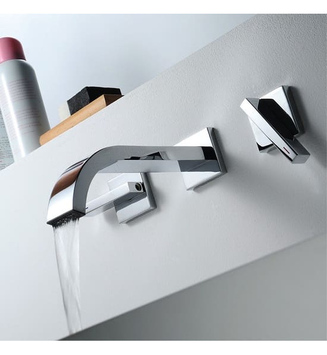 Vòi Chậu Lavabo Âm Tường Màu Bạc Miken MKV-600009