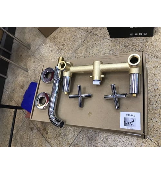 Vòi Chậu Lavabo Âm Tường Màu Chrome Miken MKV-600002