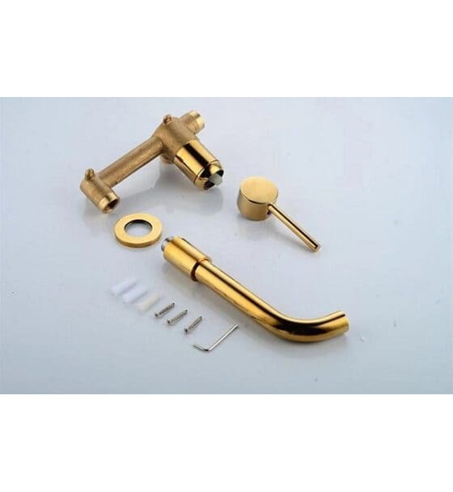 Vòi Chậu Lavabo Âm Tường Màu Vàng Miken MKV-600003GB