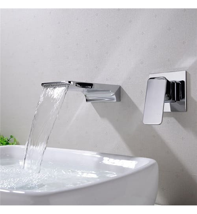 Vòi Chậu Lavabo Âm Tường Màu Chrome Miken MKV-600004