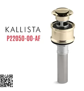 Đầu xi phông lavabo xả nhấn màu vàng Kallista P22050-00-AF