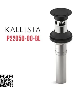 Đầu xi phông lavabo xả nhấn màu đen Kallista P22050-00-BL