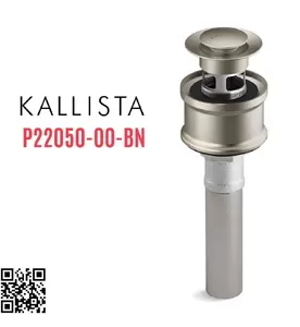 Đầu xi phông lavabo xả nhấn màu nickel Kallista P22050-00-BN