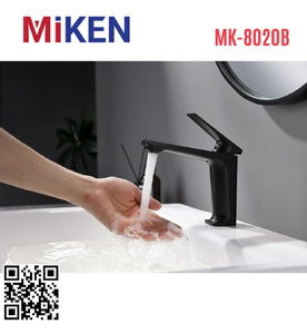 Vòi Chậu Lavabo Nóng Lạnh Màu Đen Miken MK-8020B