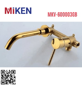 Vòi Chậu Lavabo Âm Tường Màu Vàng Miken MKV-600003GB