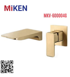 Vòi Chậu Lavabo Âm Tường Màu Vàng Miken MKV-600004G