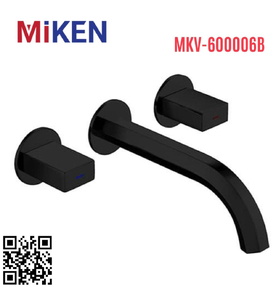 Vòi Chậu Lavabo Âm Tường Màu Đen Miken MKV-600006B