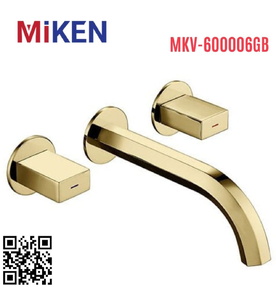 Vòi Chậu Lavabo Âm Tường Màu Vàng Miken MKV-600007G