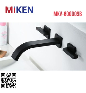 Vòi Chậu Lavabo Âm Tường Màu Đen Miken MKV-600009B
