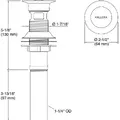 Đầu xi phông lavabo xả nhấn màu nickel Kallista P22050-00-BN