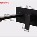 Vòi Chậu Lavabo Âm Tường Màu Đen Miken MKV-600001B
