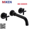 Vòi Chậu Lavabo Âm Tường Màu Đen Miken MKV-600002B