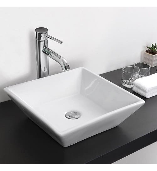 Chậu rửa lavabo đặt bàn màu trắng Miken MKC-2069