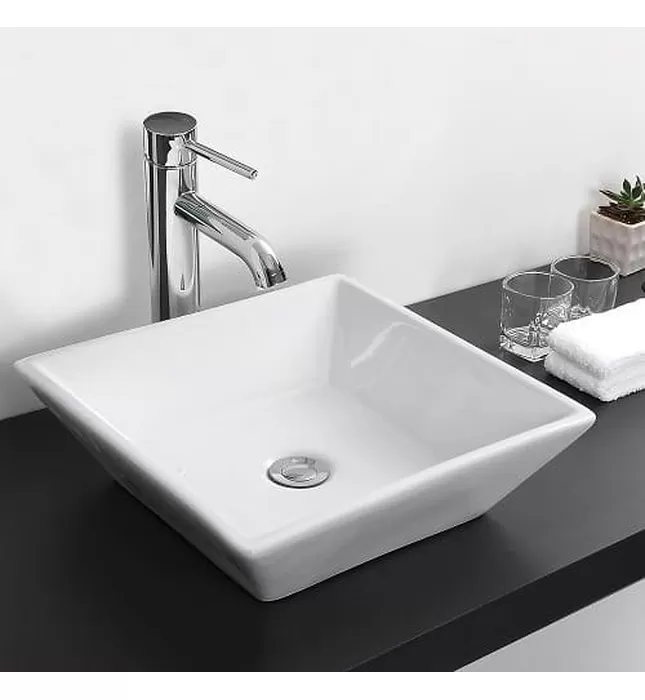 Chậu rửa lavabo đặt bàn màu trắng Miken MKC-2069