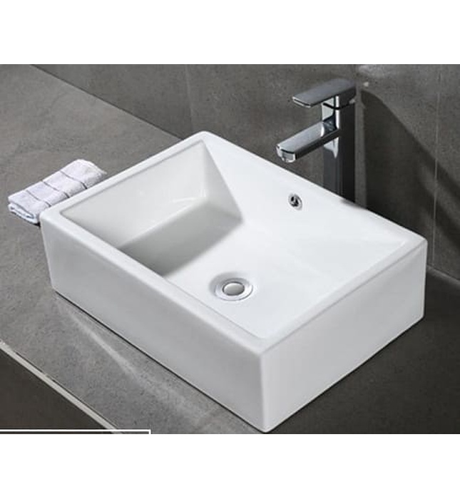 Chậu rửa lavabo đặt bàn màu trắng Miken MKC-2079