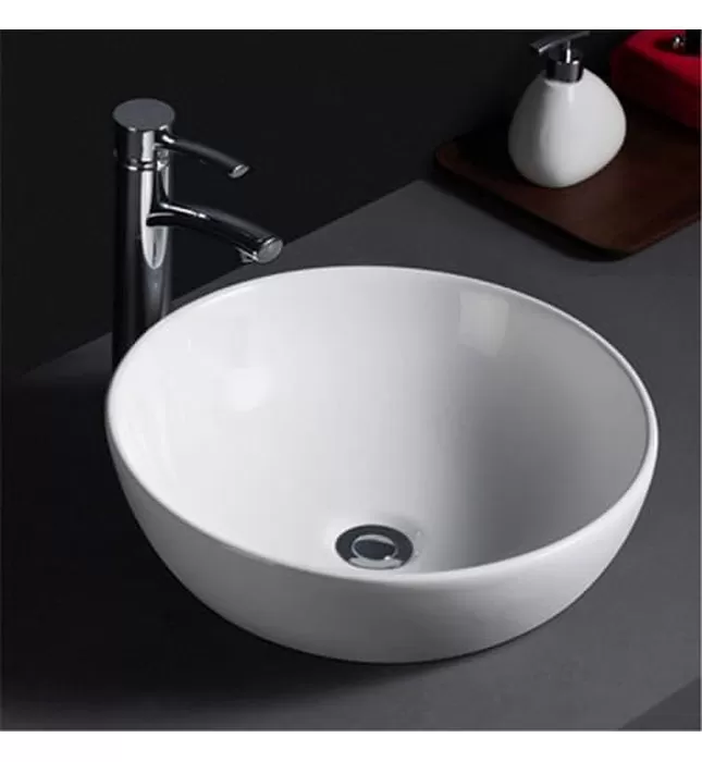 Chậu rửa lavabo đặt bàn màu trắng Miken MKC-2185