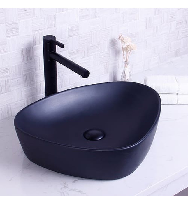 Chậu rửa lavabo đặt bàn màu đen Miken MKC-2203