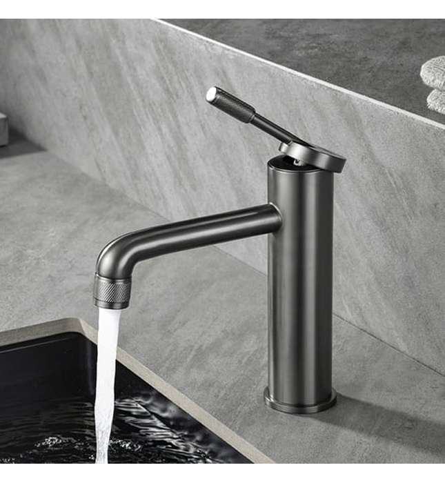 Vòi Chậu Lavabo Nóng Lạnh Màu Đen Miken MK-600012G