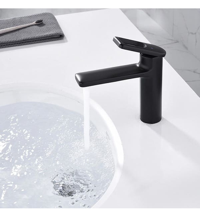 Vòi Chậu Lavabo Nóng Lạnh Màu Đen Miken MK-8032B