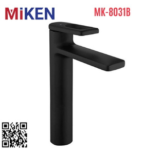 Vòi Chậu Lavabo Nóng Lạnh Màu Đen Thân Cao Miken MK-8031B