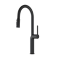 Vòi chậu rửa bát nóng lạnh dây rút màu đen Miken MK-1015B