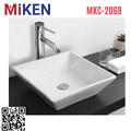 Chậu rửa lavabo đặt bàn màu trắng Miken MKC-2069