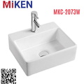 Chậu rửa lavabo đặt bàn màu trắng Miken MKC-2073W
